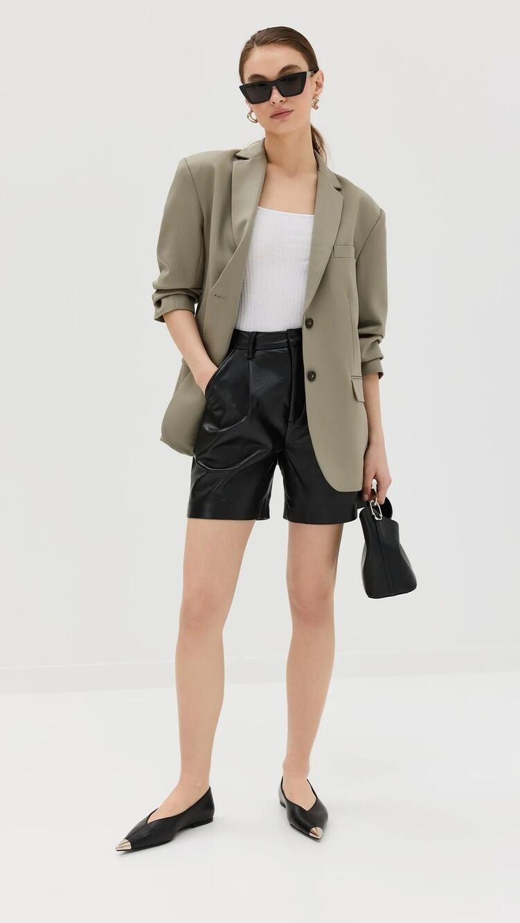 Anine Bing Quinn Blazer Jacket in Green size L large